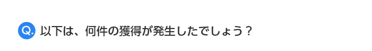 ところで、これは何件の獲得が発生したとおもいますか？