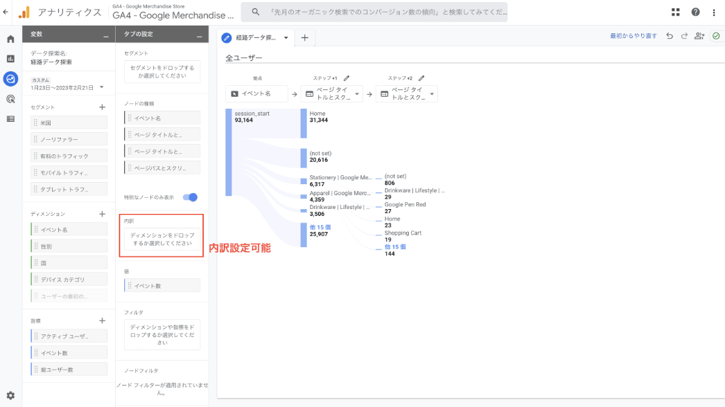 内訳を適用する