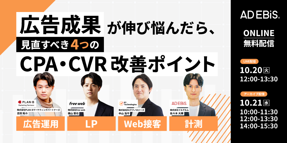 広告成果が伸び悩んだら見直すべき4つのCPA・CVR改善ポイント〜LP・配信・Web接客・計測〜